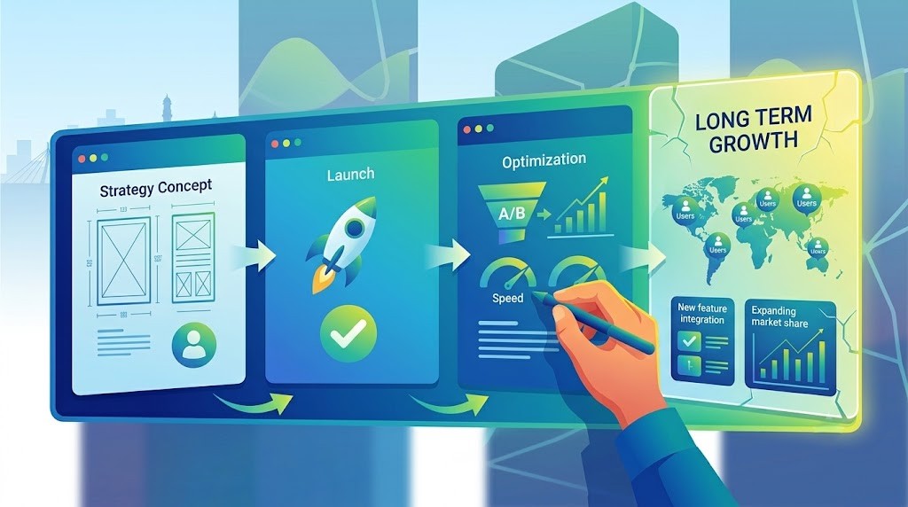Website development planning from strategy to long term growth