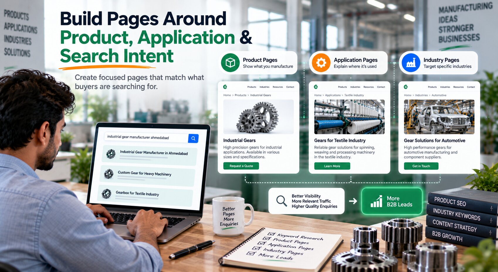 Product application industry and search intent SEO architecture for manufacturers