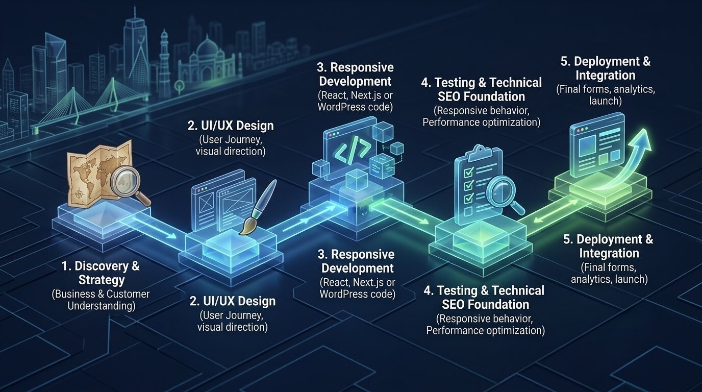 Professional website development process from planning to launch